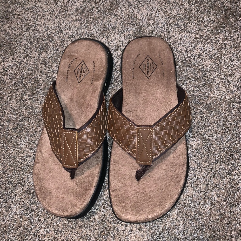 Brown flip flops